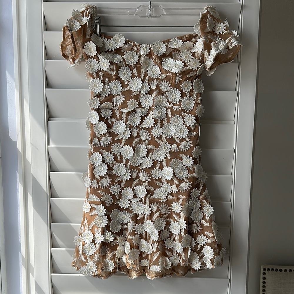 For Love and Lemons Amelia White Embroidered Mini Dress
